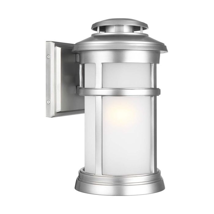 elstead lighting Newport 1 Light Medium Wall Lantern - Painted Brushed Steel