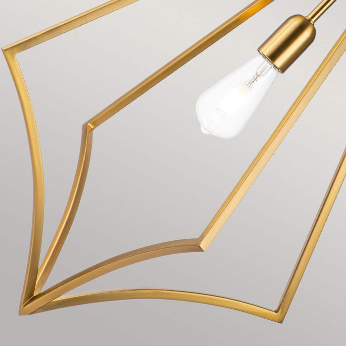 Elstead Lighting Nico 1 Light Large Pendant - Burnished Brass