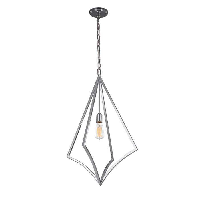 elstead lighting Nico 1 Light Large Pendant - Polished Chrome