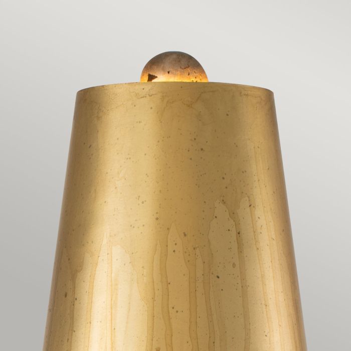 Elstead Lighting Noma Luxe 1 Light Table Lamp - Gold Black And Silver Leaf With Glazed Gold Leaf Shade