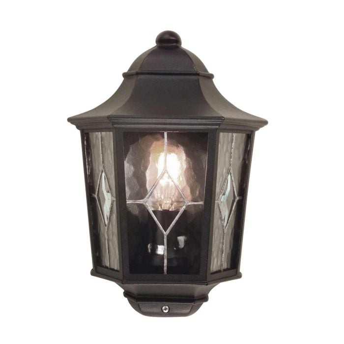 elstead lighting Norfolk 1 Light Half Lantern - Black