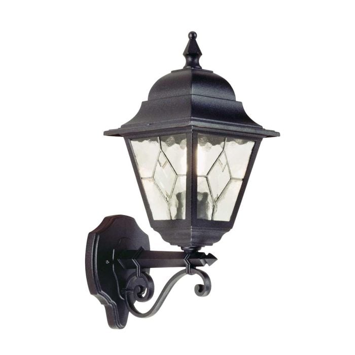 elstead lighting Norfolk 1 Light Up Wall Lantern - Black