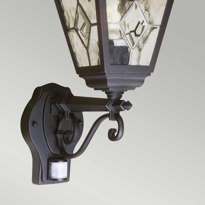 Elstead Lighting Norfolk 1 Light Up Wall Lantern With PIR - Black