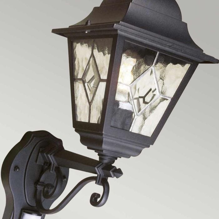 Elstead Lighting Norfolk 1 Light Up Wall Lantern With PIR - Black