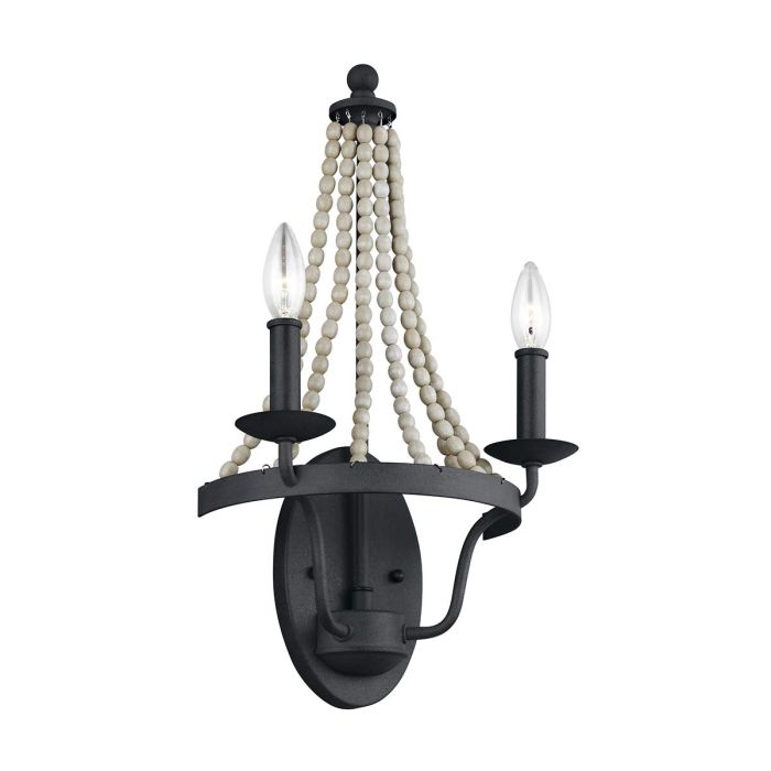 elstead lighting Nori 2 Light Wall Light - Dark Weathered Zinc with Driftwood Grey
