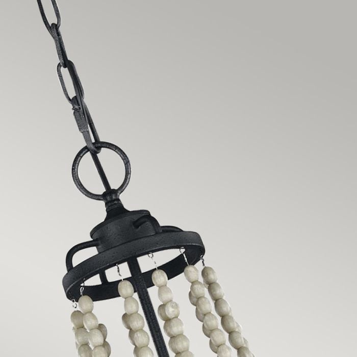 Elstead Lighting Nori 4 Light Chandelier - Dark Weathered Zinc With Driftwood Grey