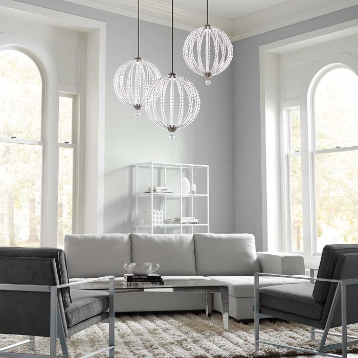 Elstead Lighting Oberlin Large LED Pendant - Satin Nickel