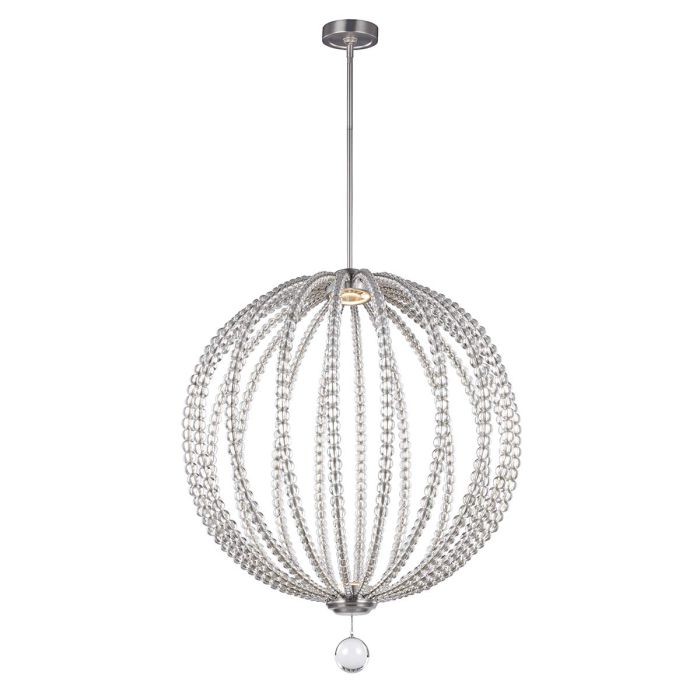 elstead lighting Oberlin Large LED Pendant - Satin Nickel