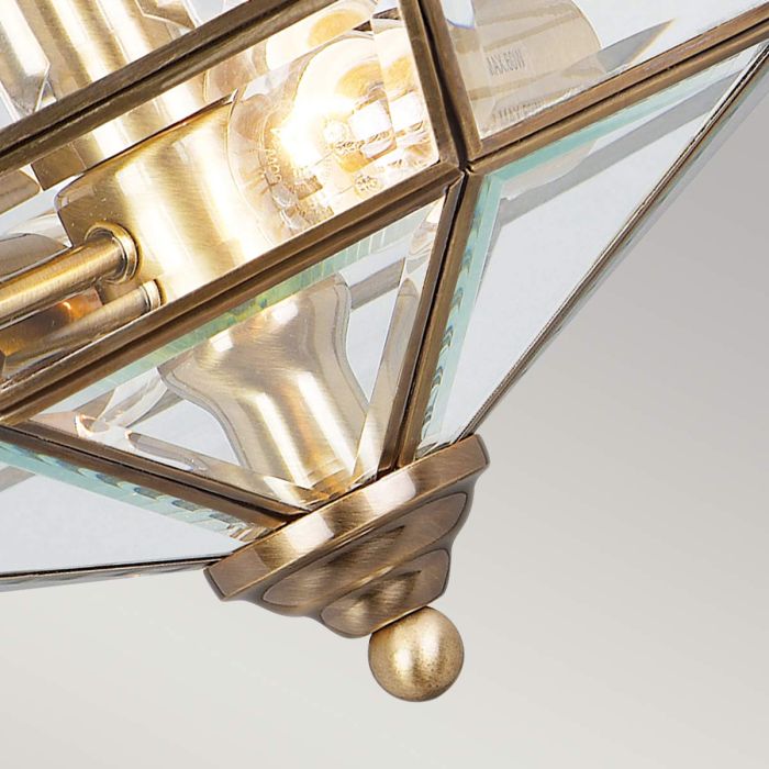 Elstead Lighting Old Park 2 Light Semi-Flush - Antique Brass