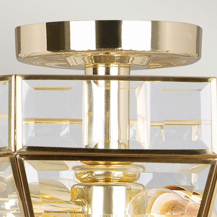 Elstead Lighting Old Park 2 Light Semi-Flush - Polished Brass