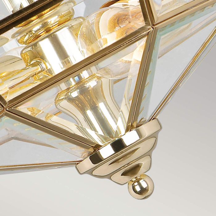 Elstead Lighting Old Park 2 Light Semi-Flush - Polished Brass