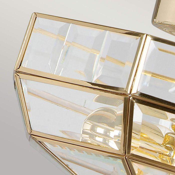 Elstead Lighting Old Park 2 Light Semi-Flush - Polished Brass