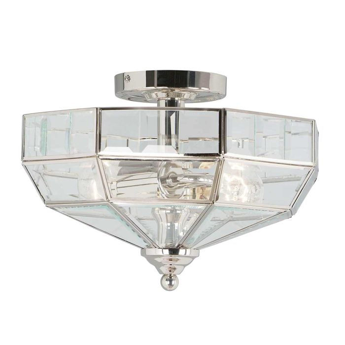 elstead lighting Old Park 2 Light Semi-Flush - Polished Nickel