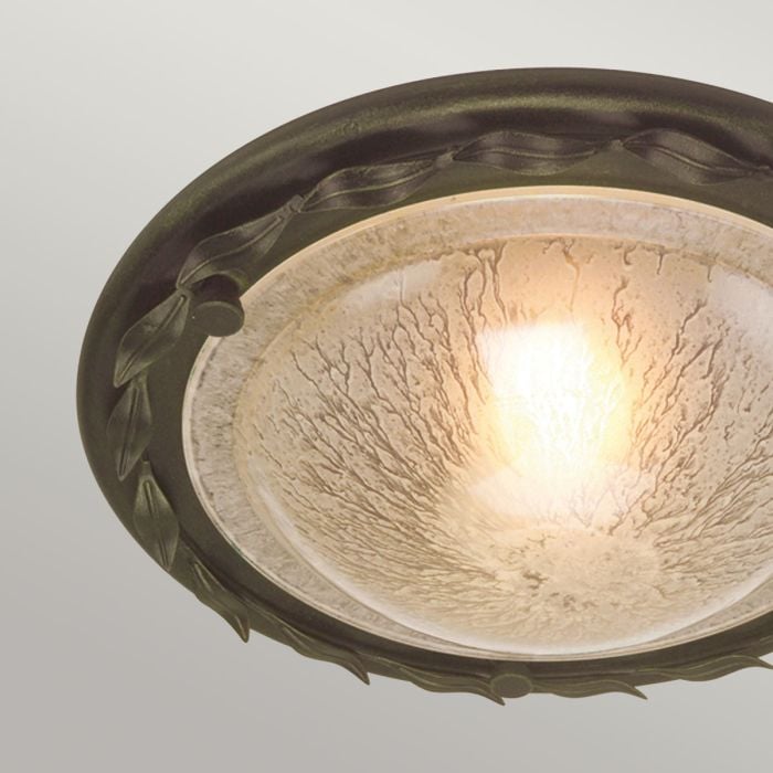 Elstead Lighting Olivia 1 Light Flush - Black/Gold Patina