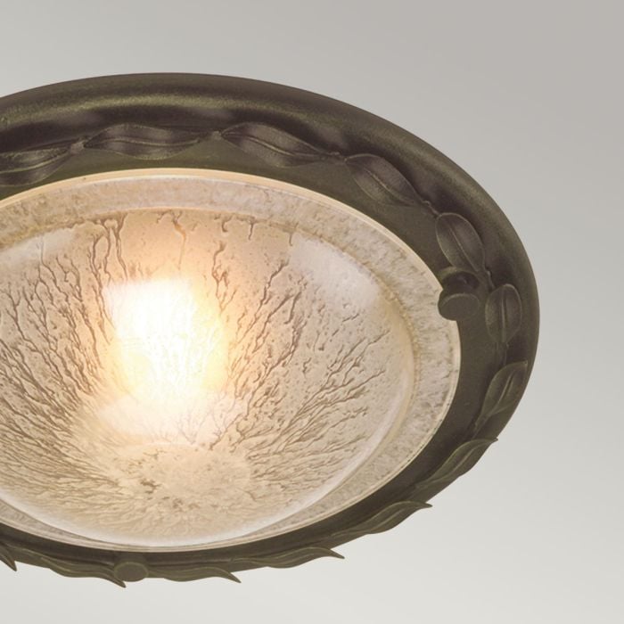 Elstead Lighting Olivia 1 Light Flush - Black/Gold Patina