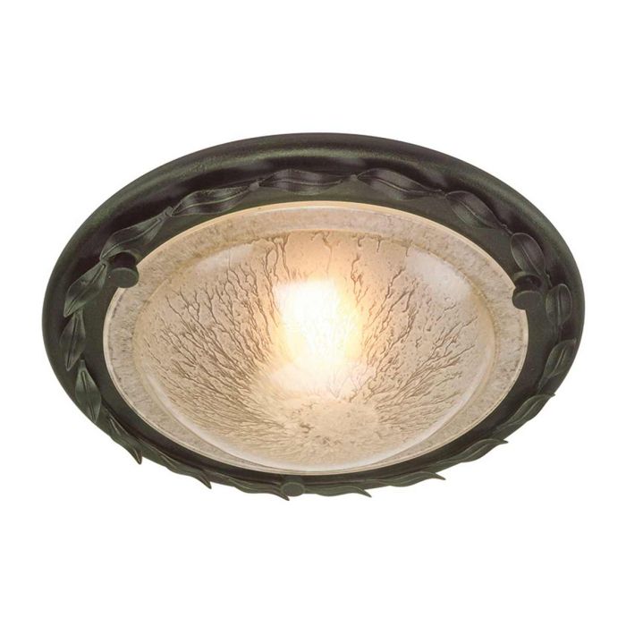 elstead lighting Olivia 1 Light Flush - Black/Gold Patina