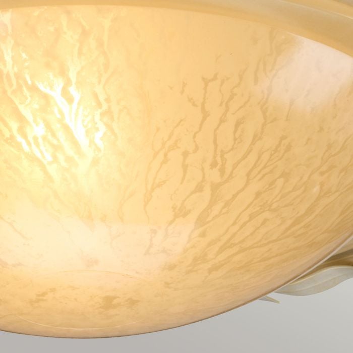 Elstead Lighting Olivia 1 Light Flush - Ivory/Gold Patina