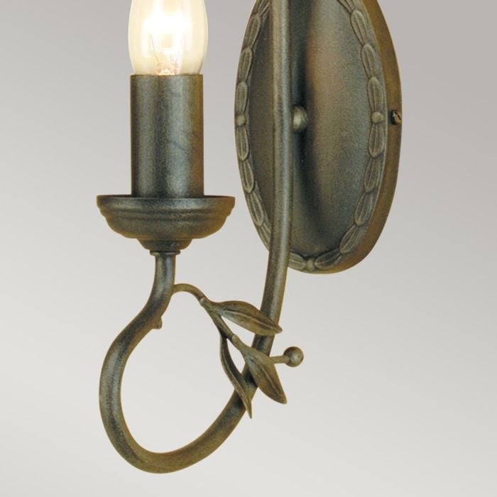 Elstead Lighting Olivia 1 Light Wall Light - Black/Gold Patina