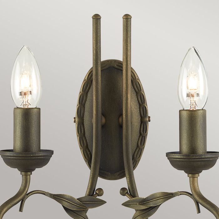 Elstead Lighting Olivia 2 Light Wall Light - Black/Gold Patina