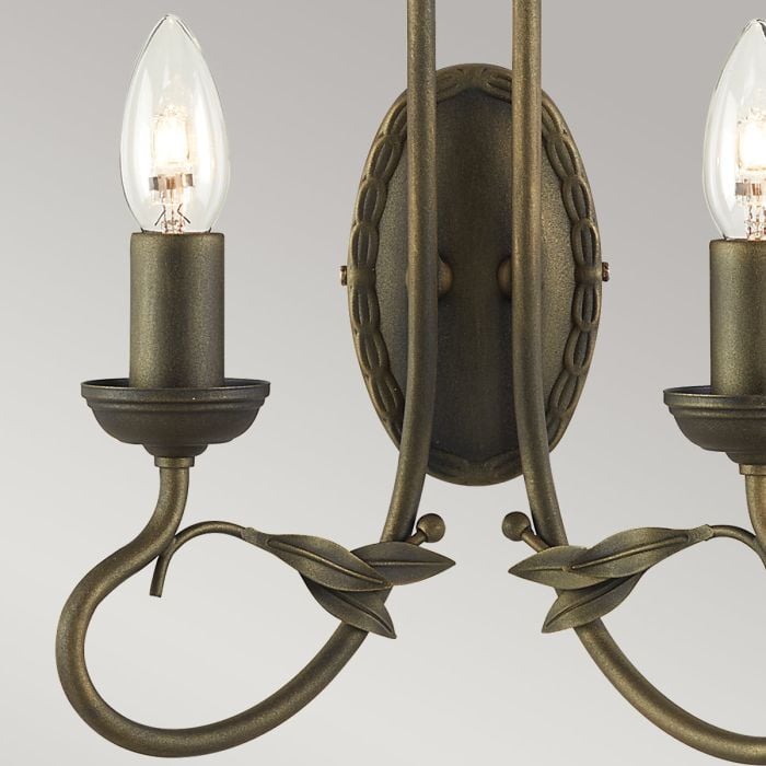 Elstead Lighting Olivia 2 Light Wall Light - Black/Gold Patina