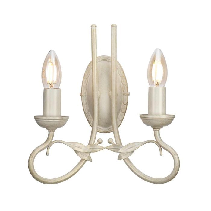 elstead lighting Olivia 2 Light Wall Light - Ivory/Gold Patina