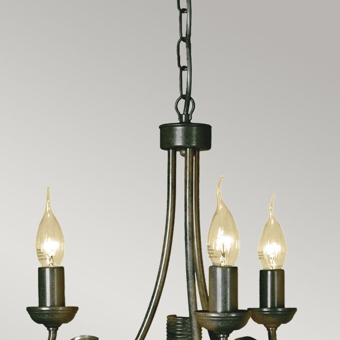 Elstead Lighting Olivia 3 Light Chandelier - Black/Gold Patina