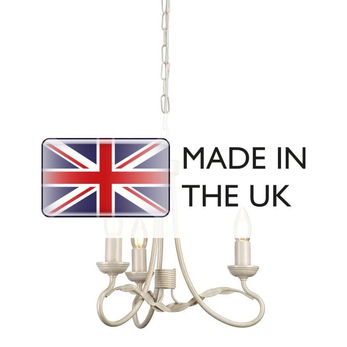 Elstead Lighting Olivia 3 Light Chandelier - Ivory/Gold Patina