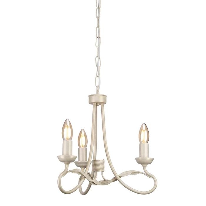 elstead lighting Olivia 3 Light Chandelier - Ivory/Gold Patina