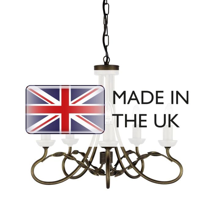 Elstead Lighting Olivia 5 Light Chandelier - Black/Gold Patina