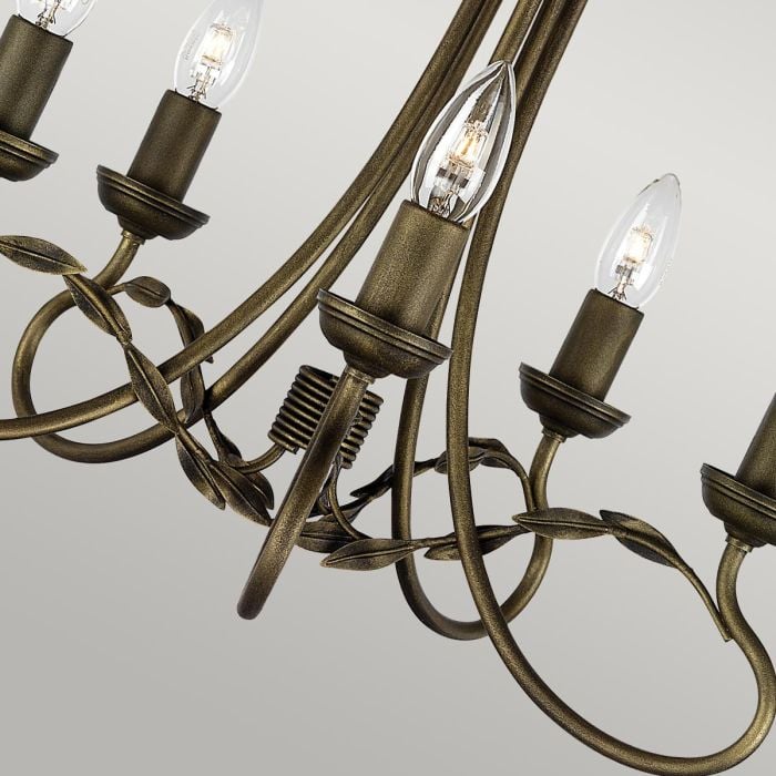 Elstead Lighting Olivia 5 Light Chandelier - Black/Gold Patina