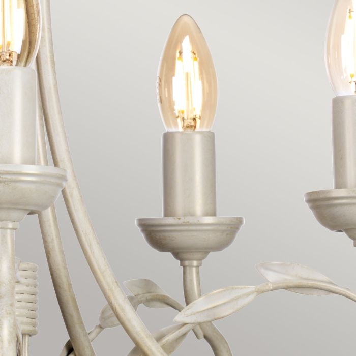Elstead Lighting Olivia 5 Light Chandelier - Ivory/Gold Patina