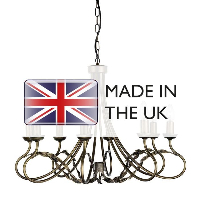 Elstead Lighting Olivia 8 Light Chandelier - Black/Gold Patina