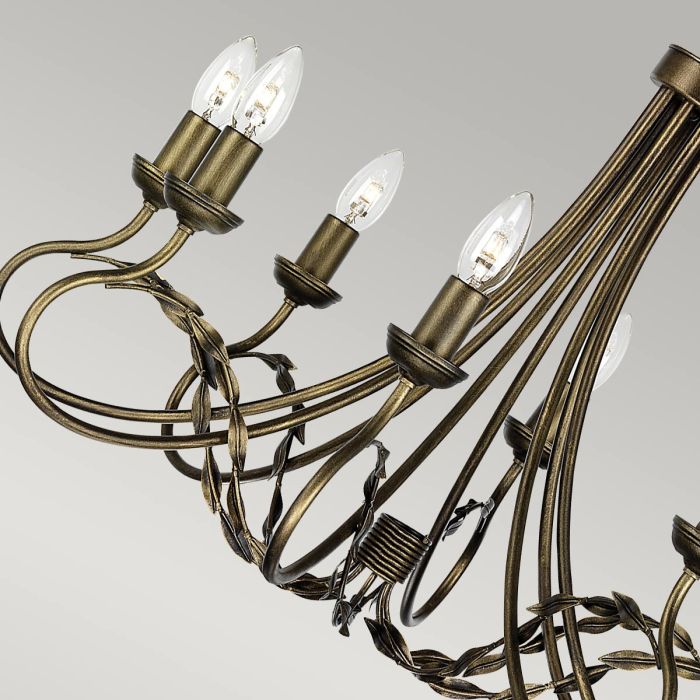 Elstead Lighting Olivia 8 Light Chandelier - Black/Gold Patina