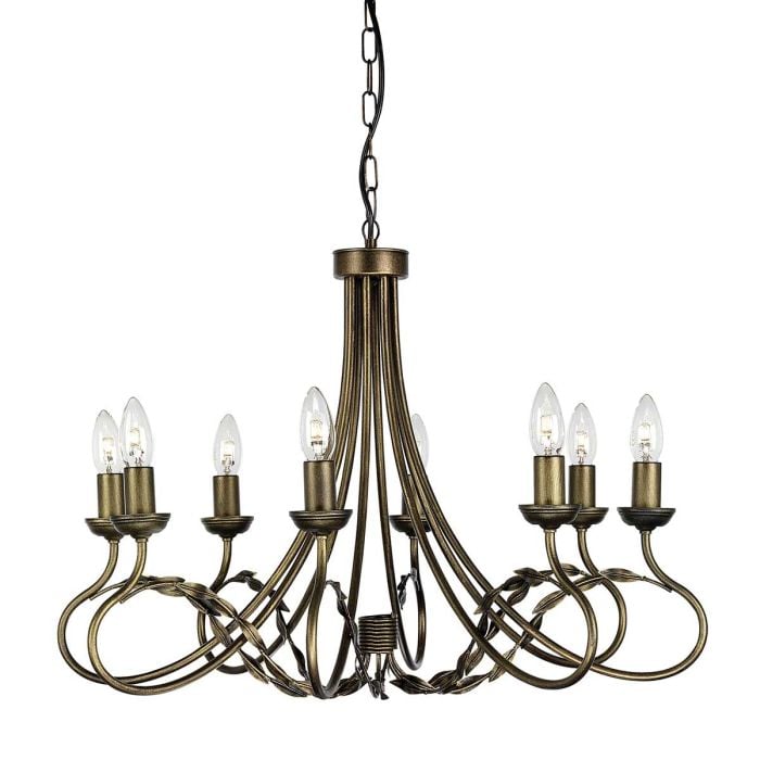 elstead lighting Olivia 8 Light Chandelier - Black/Gold Patina