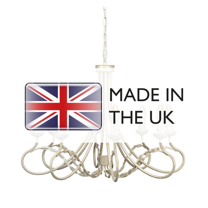 Elstead Lighting Olivia 8 Light Chandelier - Ivory/Gold Patina
