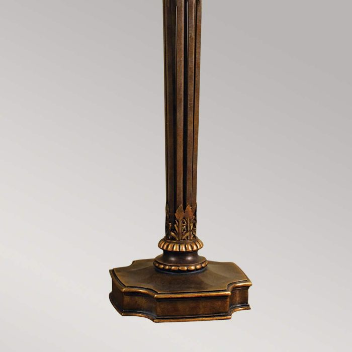 Elstead Lighting Opera 1 Light Torchiere - Firenze Gold With Amber Shade