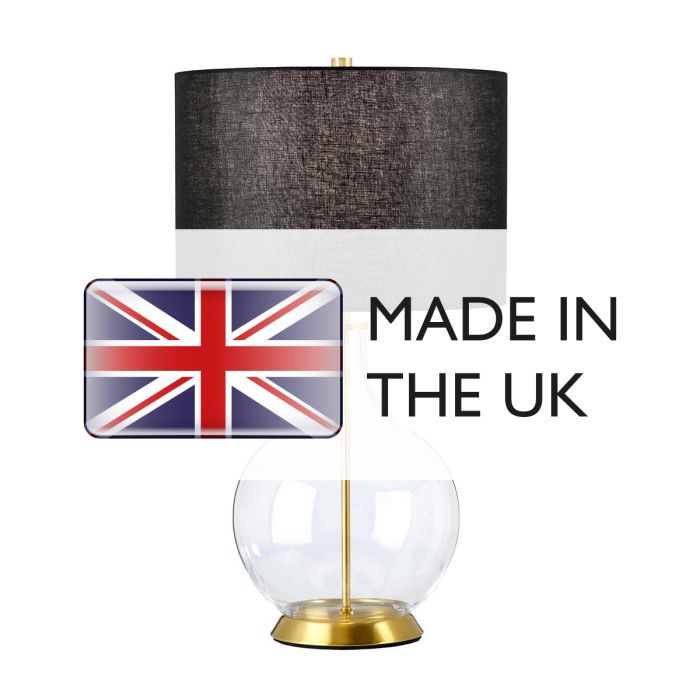 Elstead Lighting Orb 1 Light Table Lamp (Complete With Black Shade) - Aged Brass With Black Shade