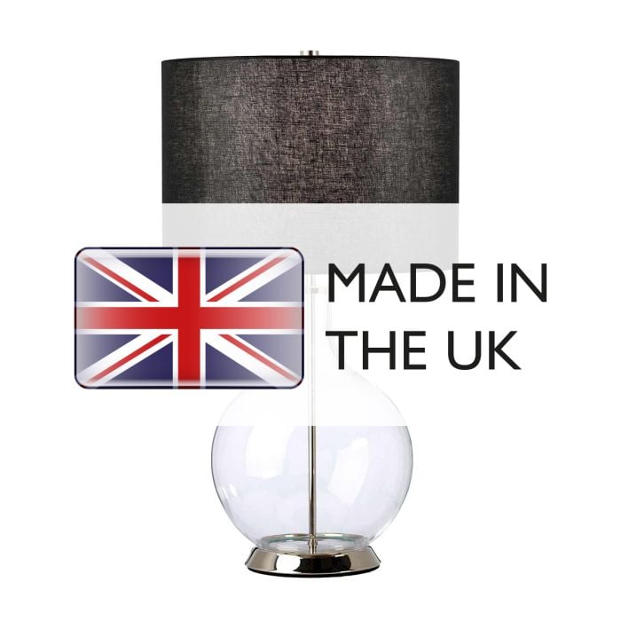 Elstead Lighting Orb 1 Light Table Lamp (Complete With Black Shade) - Polished Nickel With Black Shade