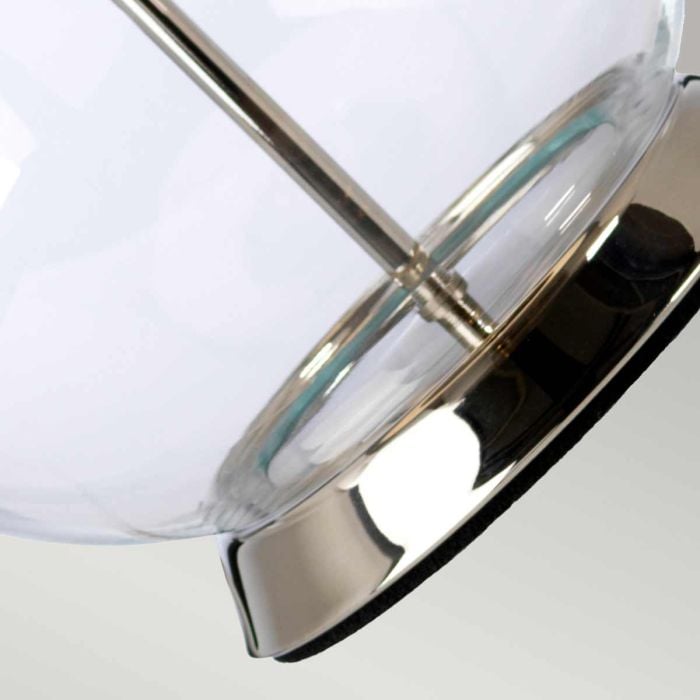 Elstead Lighting Orb 1 Light Table Lamp (Complete With Black Shade) - Polished Nickel With Black Shade