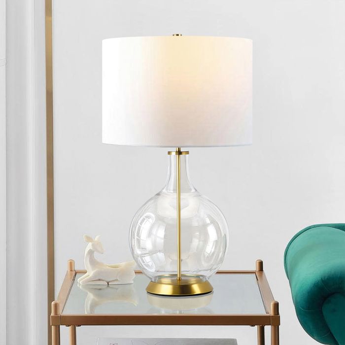 Elstead Lighting Orb 1 Light Table Lamp (Complete With White Shade) - Aged Brass With White Shade