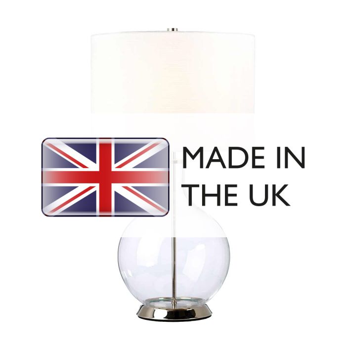 Elstead Lighting Orb 1 Light Table Lamp (Complete With White Shade) - Polished Nickel With White Shade