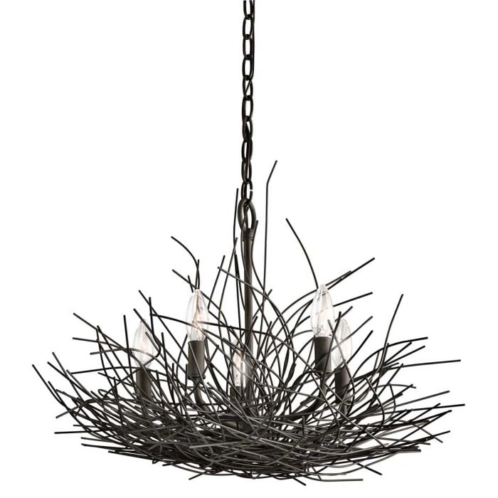 elstead lighting Organique 5 Light Chandelier - Olde Bronze