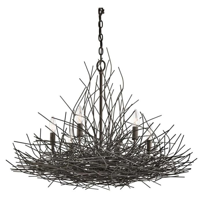 elstead lighting Organique 6 Light Chandelier - Olde Bronze