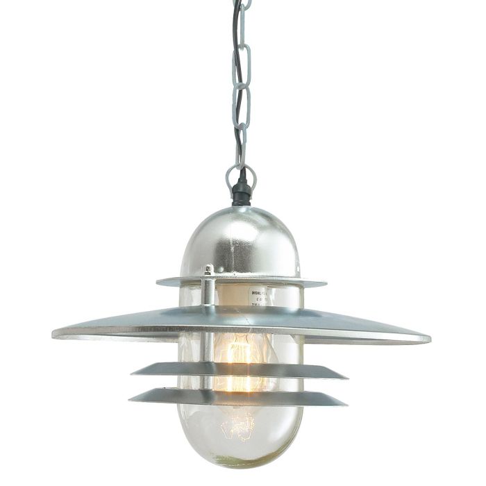 elstead lighting Oslo 1 Light Chain Lantern - Galvanised