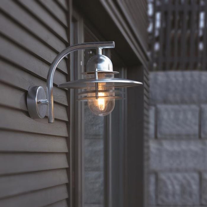Elstead Lighting Oslo 1 Light Wall Lantern - Galvanised