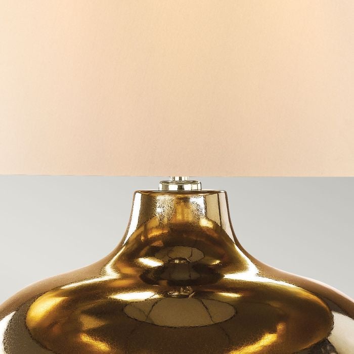 Elstead Lighting Ottoman 1 Light Table Lamp - Ivory Shade - Bronze Metalic Ivory Shade