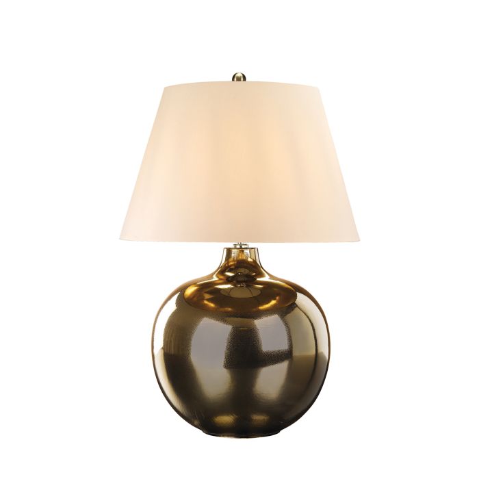 elstead lighting Ottoman 1 Light Table Lamp - Ivory shade - Bronze Metalic Ivory Shade