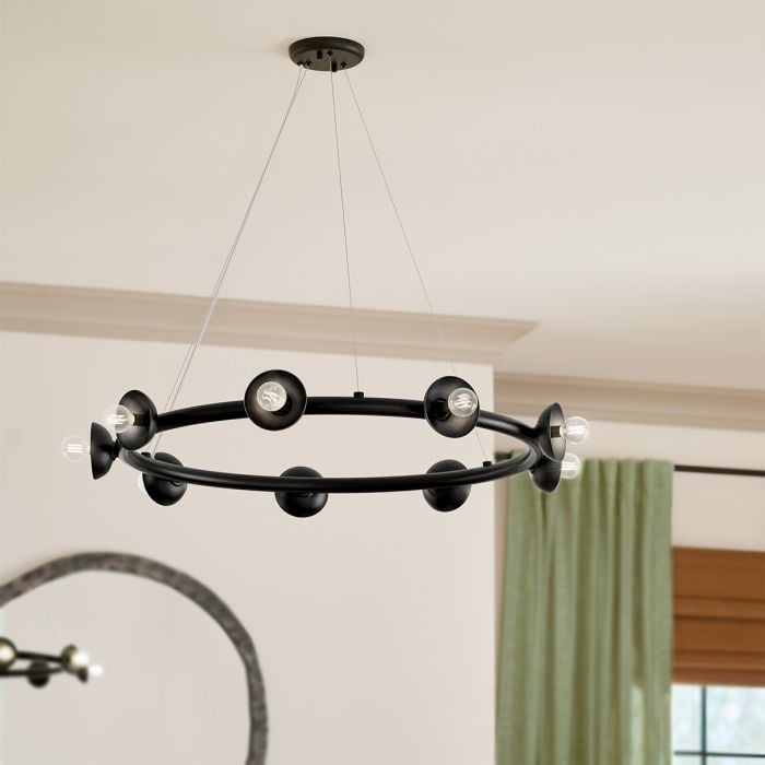 Elstead Lighting Palta 9 Light Chandelier - Satin Black
