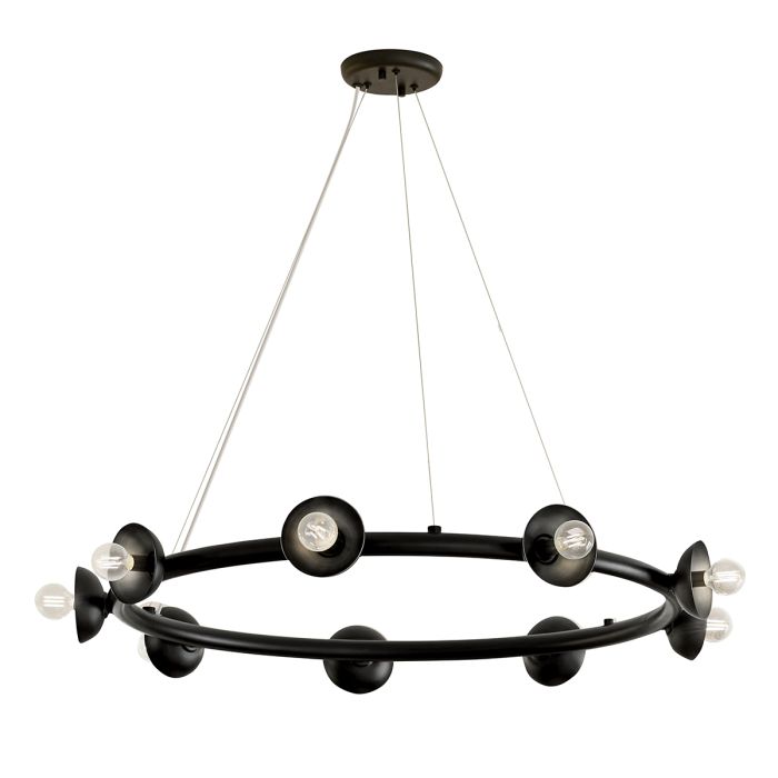 elstead lighting Palta 9 Light Chandelier - Satin Black