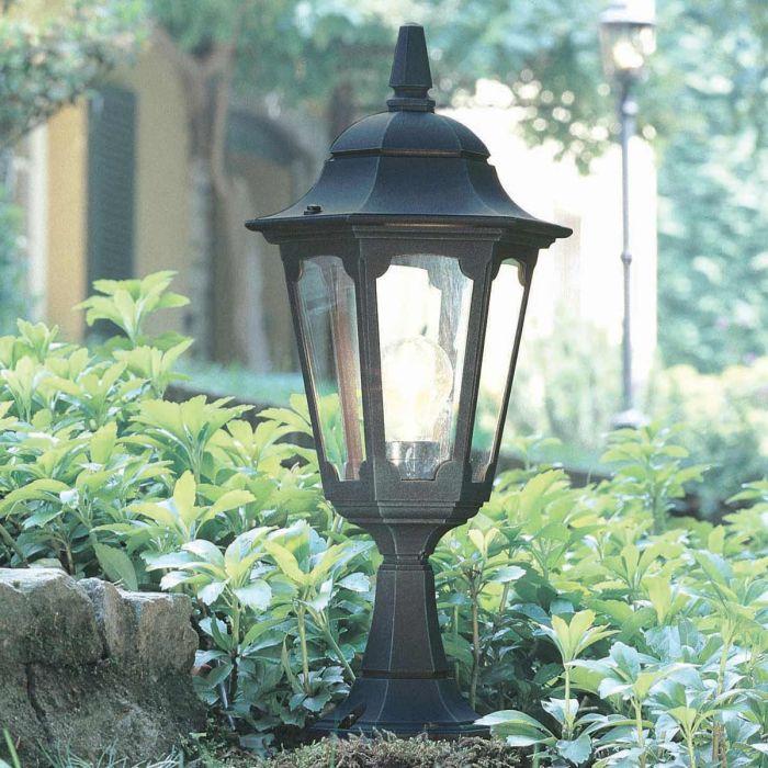 Elstead Lighting Parish 1 Light Pedestal Lantern - Black